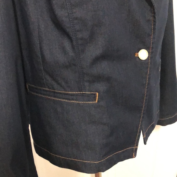 Chico's Women's Dark Navy Denim Blazer - Size 3 (XL/16) - Picture 5 of 9
